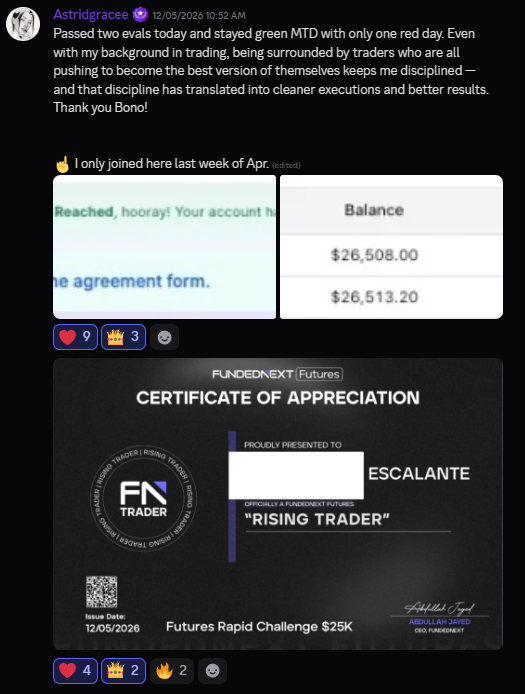 BonoTrades student result 3